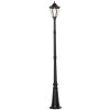 92.5" Outdoor Lamp Post Light, Solar-Powered Black