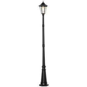 92.5" Outdoor Lamp Post Light, Solar-Powered Black