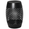 Round Hollow Drum Patio End Table Black