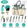 13Pcs Gardening Hand Tools Starter Kit with Garden Bag