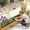 Wooden flowerpot box with trellis, planting box, plant rack