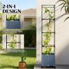 Elevated garden bed, flowerpot box, planting rack, gray