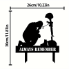 CIFbuy Silhouette Memorial Plaque Outdoor Patriotic Tribute Veterans Garden Decor(TikTok, temu pick-up service)