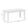 Rectangle Outdoor Coffee Table White