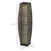 Solar LED Outdoor Floor Lamp, Brushed PE Wicker Patio Lantern for Indoor/Outdoor Use