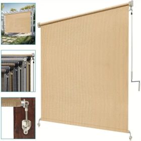Outdoor Sun Shade Screen for Patio Gazebo Porch Cordless Roll Up Design UV Protection Roller Blind for Deck Balcony Backyard Garden Pergola Privacy Su