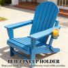 Folding chair 2-piece set, sun chair, courtyard chair, blue