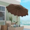 8.8' Patio Umbrella with Push Button Tilt and Crank, Brown