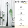 92.5" Outdoor Lamp Post Light, Solar-Powered Black