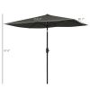 Patio Umbrella: 6.5x10, Dark Gray, Rectangular