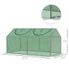 Mini Greenhouse 4 x 2 x 2 Outdoor Garden with Roll-up Windows Steel Frame PE Cover White