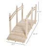 Arched Garden Passage: 7.5ft Fir Wood Bridge with Safety Rails for Backyards