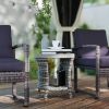 Outsunny 18" Wicker Outdoor Coffee Table Mixed Gray