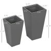 Outsunny Patio Planters 2-Piece Gray