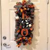 19.7 Inch Hallowe 'en wreath door hanging wreath Hallowe 'en scary pumpkin wreath door decorative pendant garden
