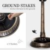 3-in-1 Garden Bird Bath Bowl Pedestal with Bird Feeder, Large Water Basin, Underneath Flower Planter, Bronze