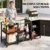 Barbecue grill, barbecue table, storage cabinet, black