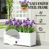 Elevated garden bed, planting box, plant rack, white