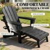 Folding chair 2-piece set, beach chair, outdoor chair, black