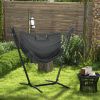 Hammock Chair with Stand Dark Gray, Side Pocket Headrest