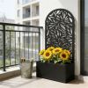 Metal garden bed, plant rack, black