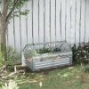 Raised Garden Bed 6x3 ft with Greenhouse Cover & Roll-Up Windows for Vegetables Silver