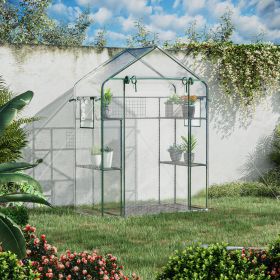 Walk-in Growhouse with Ventilated Entries, Plant Tags, and Tiered Racks