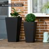 Outsunny Outdoor Planter Set 2 Pots Black