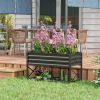 Black Galvanized Raised Bed with Shelf