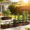 Elevated garden bed with adjustable trellis