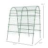 Metal Arch Garden Trellis for Climbing Plants, A-Frame with Net, 57"x66"x81", Green Outdoor Decor