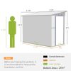 4' x 7.7' Lean to Garden Storage Shed, Outdoor Metal Tool House with Lockable Door Vents for Backyard Patio Lawn