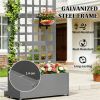 Elevated garden bed, planting box, plant rack, gray