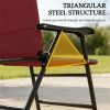 Terrace folding chair set of two, red