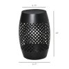 Round Hollow Drum Patio End Table Black