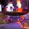IkeeRuic Purple Halloween Solar Lights with Flickering Flame