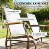 Outdoor rocking chair, double sofa with table, garden chair, cream white