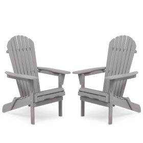 Wood Lounge Patio Chair for Garden Outdoor Wooden Folding Adirondack Chair Set of 2 Solid Cedar Wood Lounge Patio Chair for Garden, Lawn, Backyard,