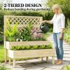 Elevated garden bed, planting box, natural