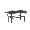 All-Weather Rectangle Metal Patio Coffee Table, Black