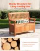 33 Gal Outdoor Wood Storage Bench 2-Person Outdoor Seating