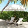 Portable Sunshade: 6.2' Elegant White, Travel-Friendly Beach Umbrella with Vent and Ruffles, Includes Bag|