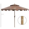 8.8' Patio Umbrella with Push Button Tilt and Crank, Brown