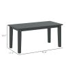 All-Weather Outdoor Patio Table with Slatted Tabletop Black