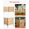 Wood Privacy Fence, 38" W x 42" L, 2-Panel Slatted Air Conditioner Fence Screen, Pool Equipment Enclosure with Metal Stakes, Easy DIY Installation