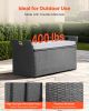 VEVOR Outdoor Storage Bench, 2-Person PE Rattan Storage Bench, 40 Gal Deck Box with Cushion & Side Handle, Supports up to 400 lbs
