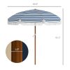 7x7 ft, Stylish Blue Umbrella with Tilt and Vent