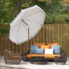 7x7 ft, Stylish Blue Umbrella with Tilt and Vent
