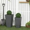 Outsunny Patio Planters 2-Piece Gray