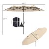 9.5' Outdoor Market Umbrella with Push Button Tilt & Crank, Brown